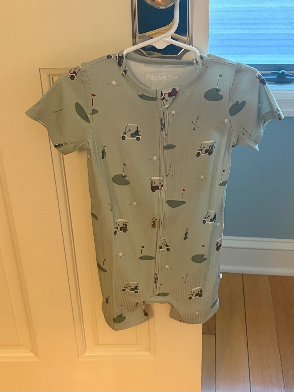 NWT Brave Little Ones Ribbed Bamboo Golf Cart Print Shortie Baby Romper Size 2T